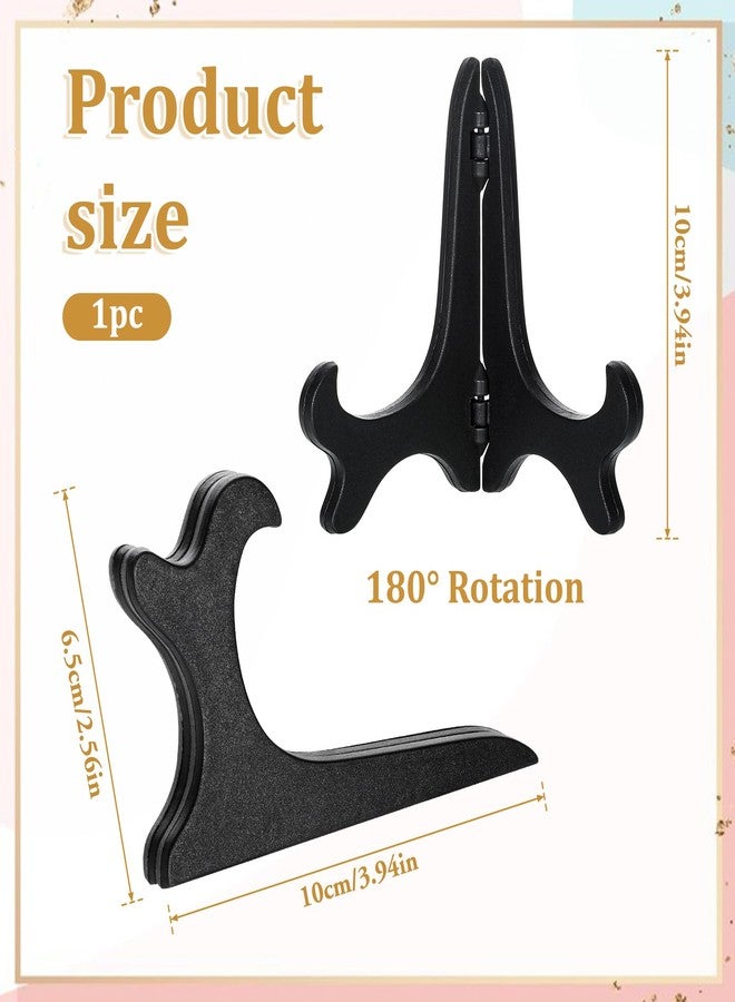 BOHUIZ 4" Easel Plate Holder, Black Wood-Like Plastic Display Stand Folding Decorative Plate Stands Picture Stands for Decorative Picture Frame Book Dish Artwork - Image 2